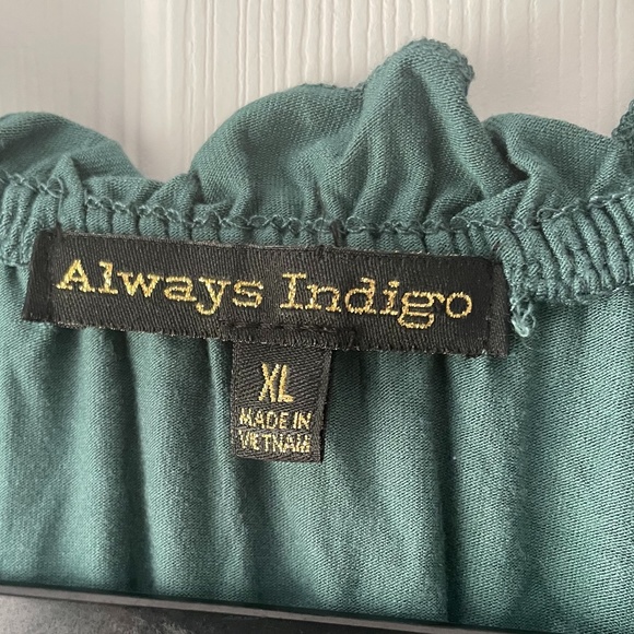 Always Indigo Teal Drawstring Sleeveless Tank NWT - Picture 6 of 7